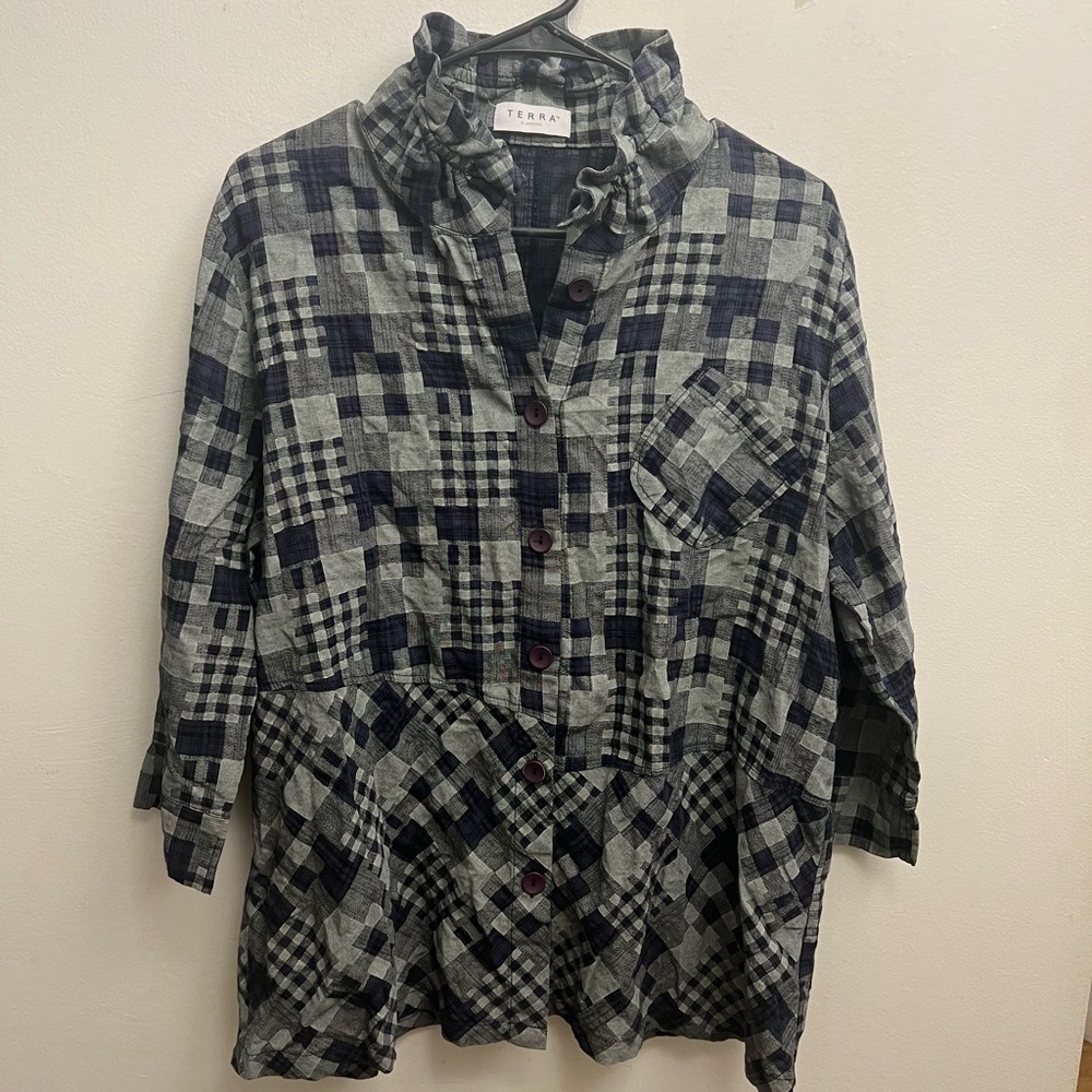 Plaid Button-Up Shirt